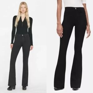 Frame Le High Flare Denim Black Jeans Size 32 NEW NWT Film Noir